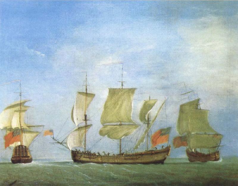Monamy, Peter An english privateer in three positions Spain oil painting art